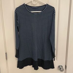 Slate Blue and Black Striped Top, Size S